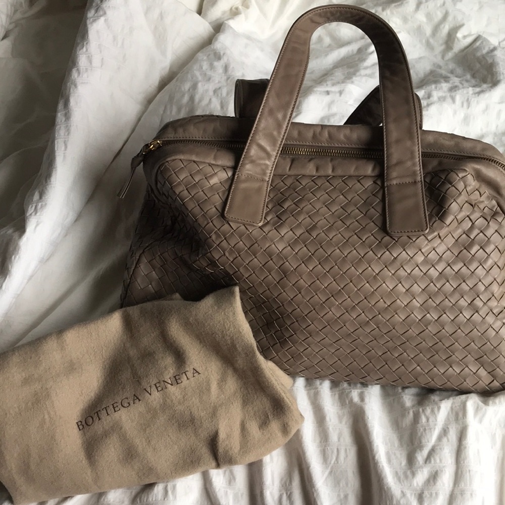 Bottega Veneta Napa Intercciato Bowler Bag